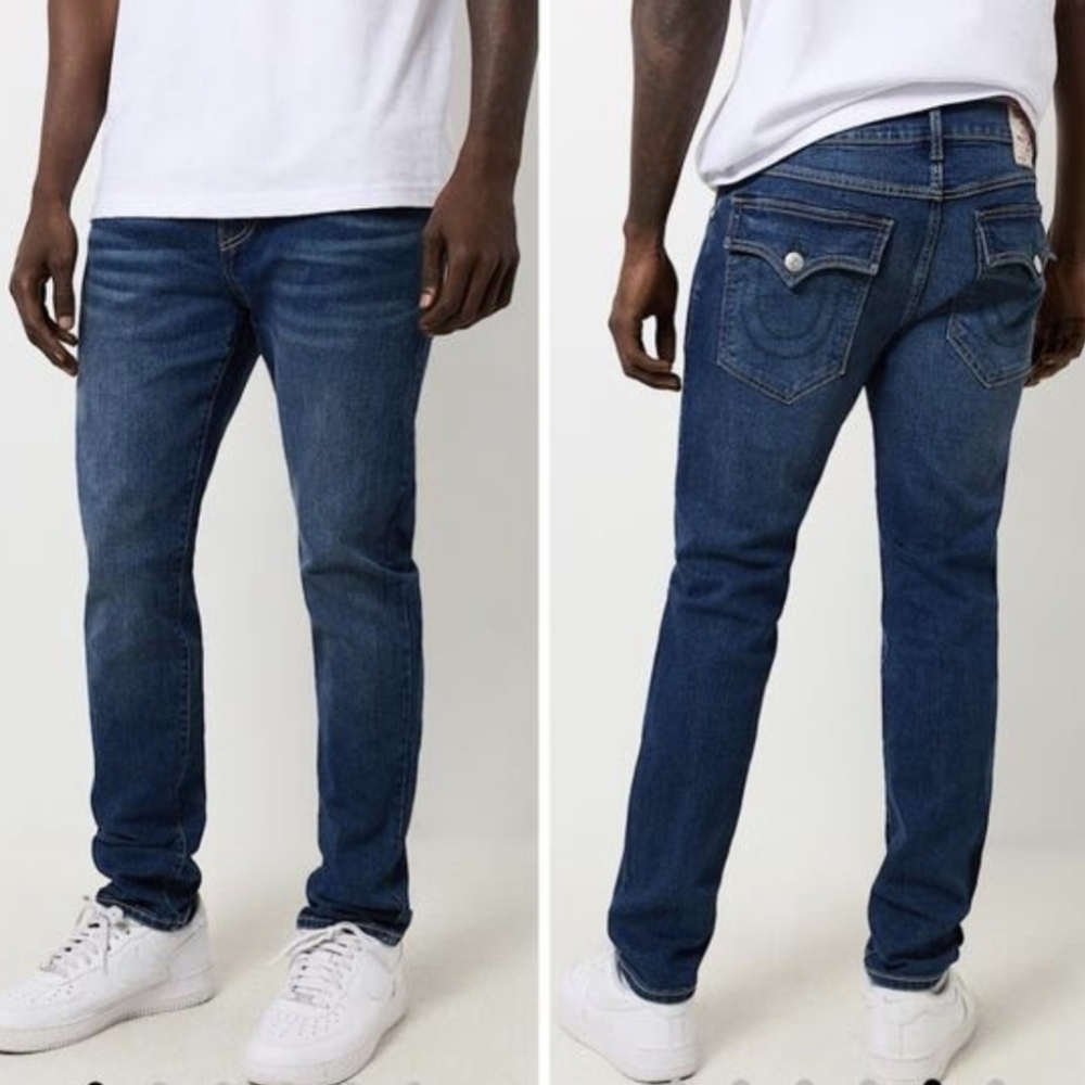 True Religion Rocco Relaxed Skinny Fit Denim Jeans Mens Size 34